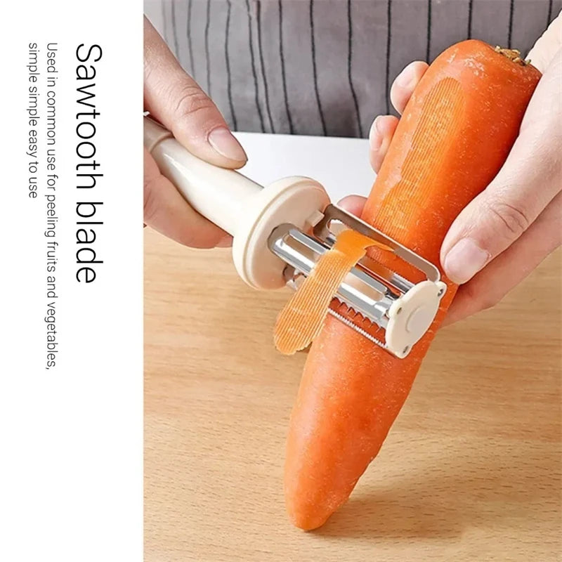 3 In 1 Peeler Fruit Vegetable Potato Carrot Cucumber Multi-function Sharp Stainless Steel Grater Peeler Slice Home Kitchen Tools Oasis Select