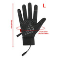 Heated Gloves Motorcycle Gloves USB Charging Windproof Non-Slip Touchscreen Waterproof Thick Drawstring Mitten for Skiing Oasis Select L