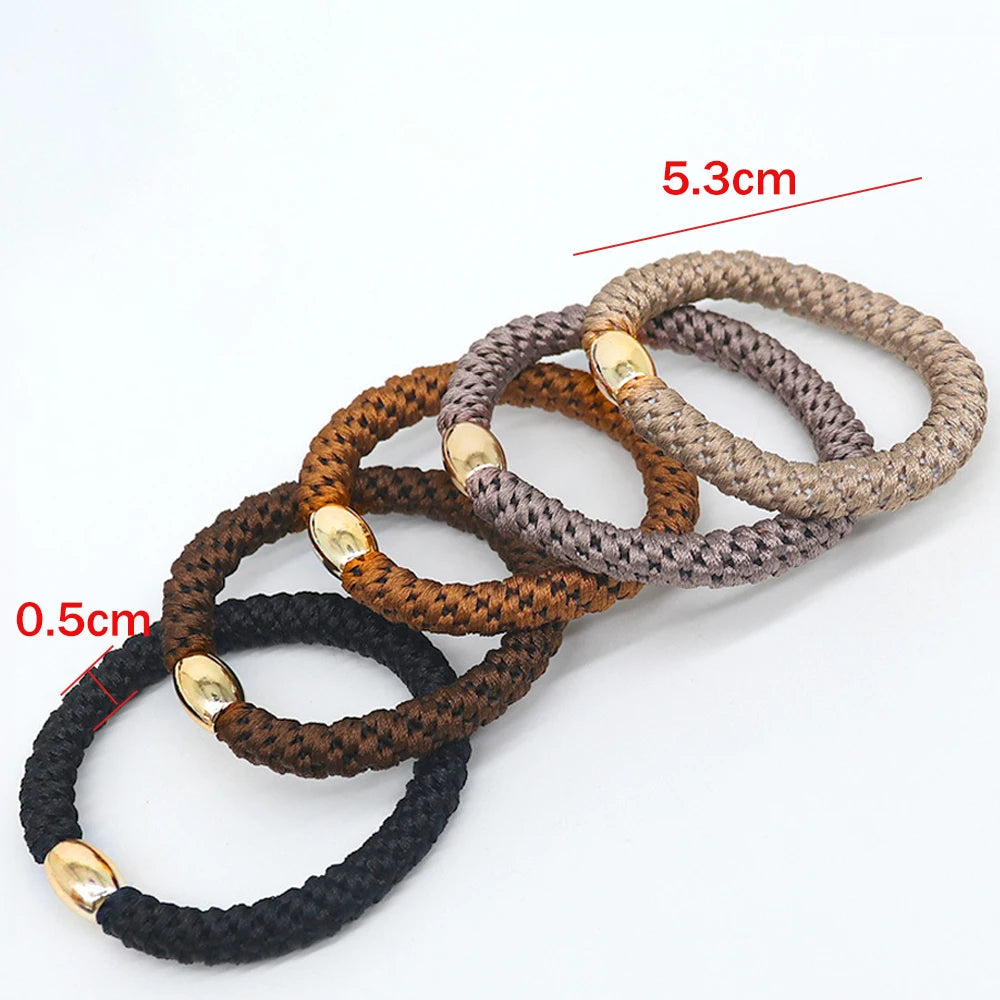 10pcs 5mm Black Mix Elastic Hair Ties Hair Bands No Damage Soft Ponytail Holders Hair Accessories for Girls Women Oasis Select