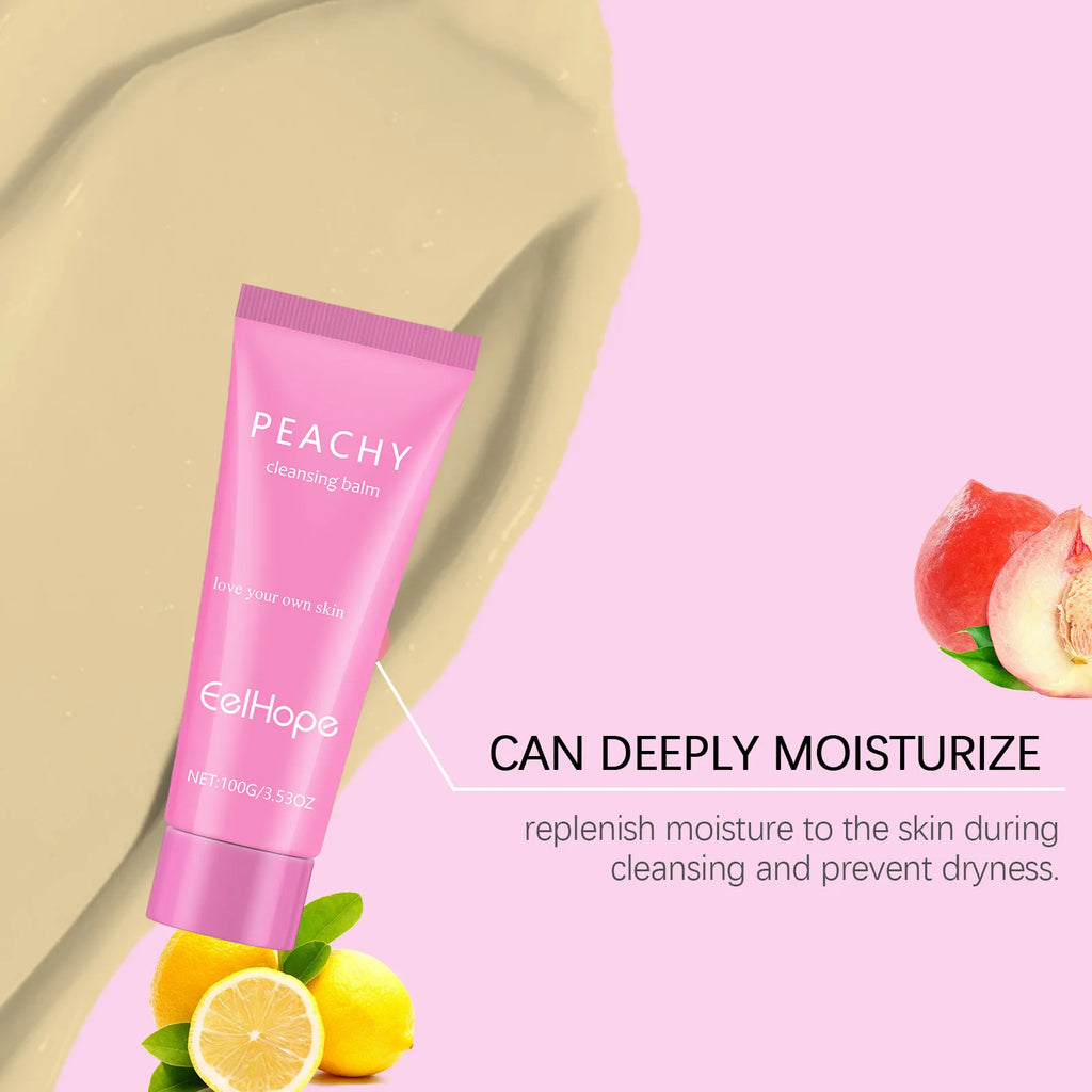 100G Peach Makeup Remover Balm Gentle Dissolve Makeup Dirts Hydrating Skin Non-tight Oil Control Smoothing Soften Makeup Remover Oasis Select
