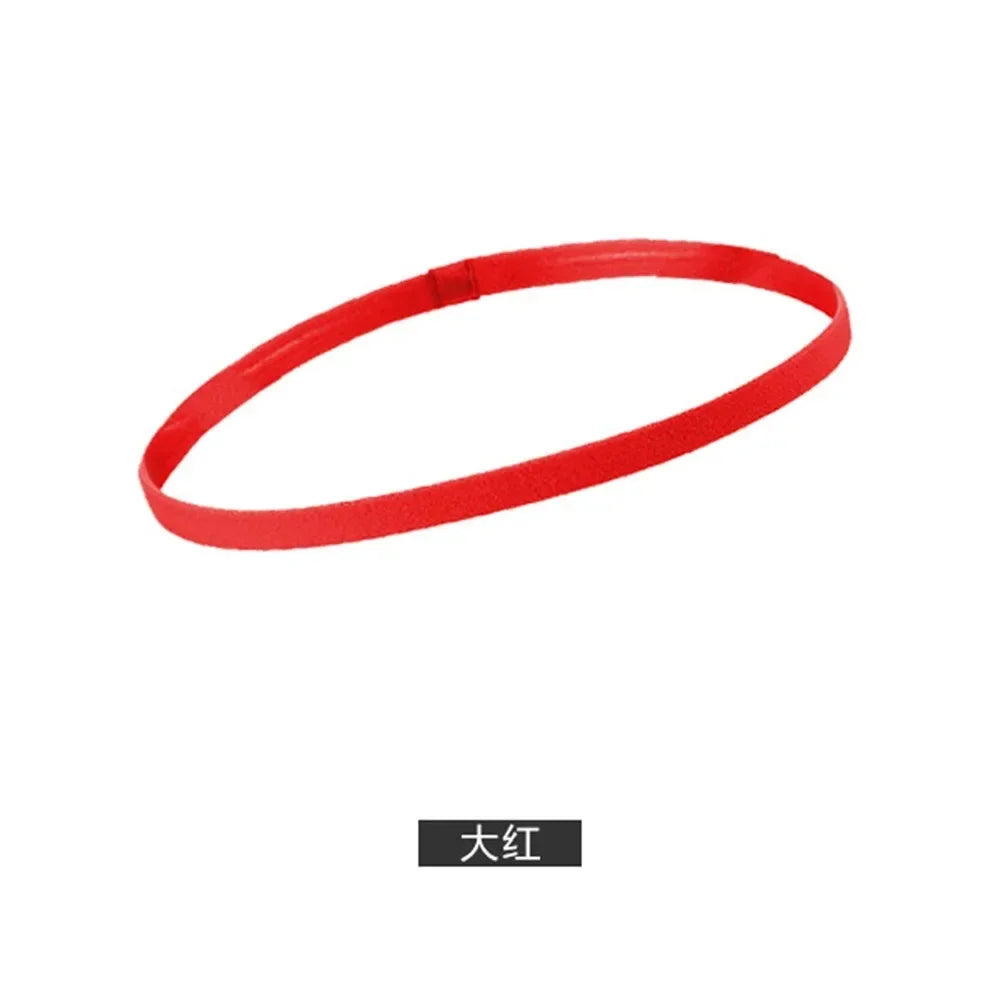 1/4Pcs Women Men Yoga Hair Bands Sports Fitness Headband Girls Sport Anti-slip Elastic Rubber Sweatband For Football Running Oasis Select 1pc-Red