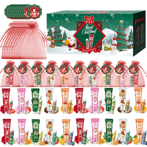 Christmas gift set distribution 120PCS/box in bulk, lip balm in bulk, hand cream in bulk, Christmas cards, gift gauze bags Oasis Select