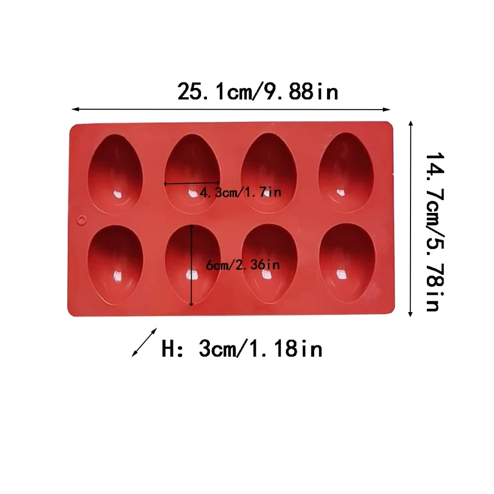 1pc Silicone Mold Dinosaur Egg Easter Day Cook Trays Cake Tools Kitchen Accessories 3D Easter Egg Shaped Silicone Cake Mold Oasis Select Red