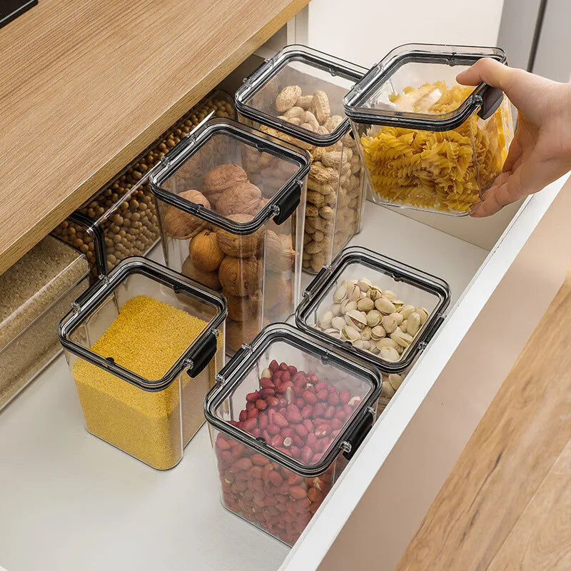1pc Clear Food Storage Box,Food Storage Container With Lid, Plastic Kitchen And Pantry Organization Canisters Oasis Select