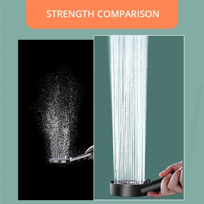 Black 5 Modes Shower Head Adjustable High Pressure Water Saving Shower Head Water Massage Shower Head Bathroom Accessories Oasis Select