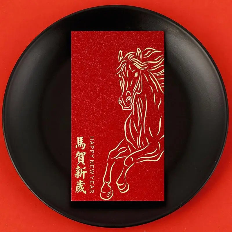 6pcs Pack 2026 Year Of The Horse Chinese New Year Lucky Money Envelopes, Cartoon Red Packet For Spring Festival Oasis Select B12