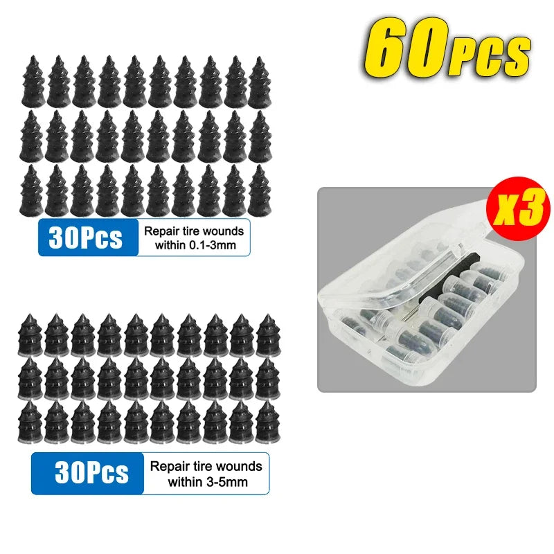 20-100PCS Car Tire Repair Nails Quick Fix Mushroom Plug Kit for Motorcycle and Electric Vehicle Vacuum Tires Car Repair Tool Oasis Select 60PCS