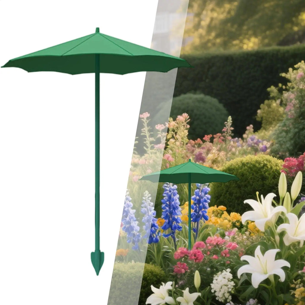 3pcs Round Garden Plant Umbrellas Adjustable Height Waterproof For Outdoor Courtyards Backyard Plant Sun Protecting Parasol Oasis Select