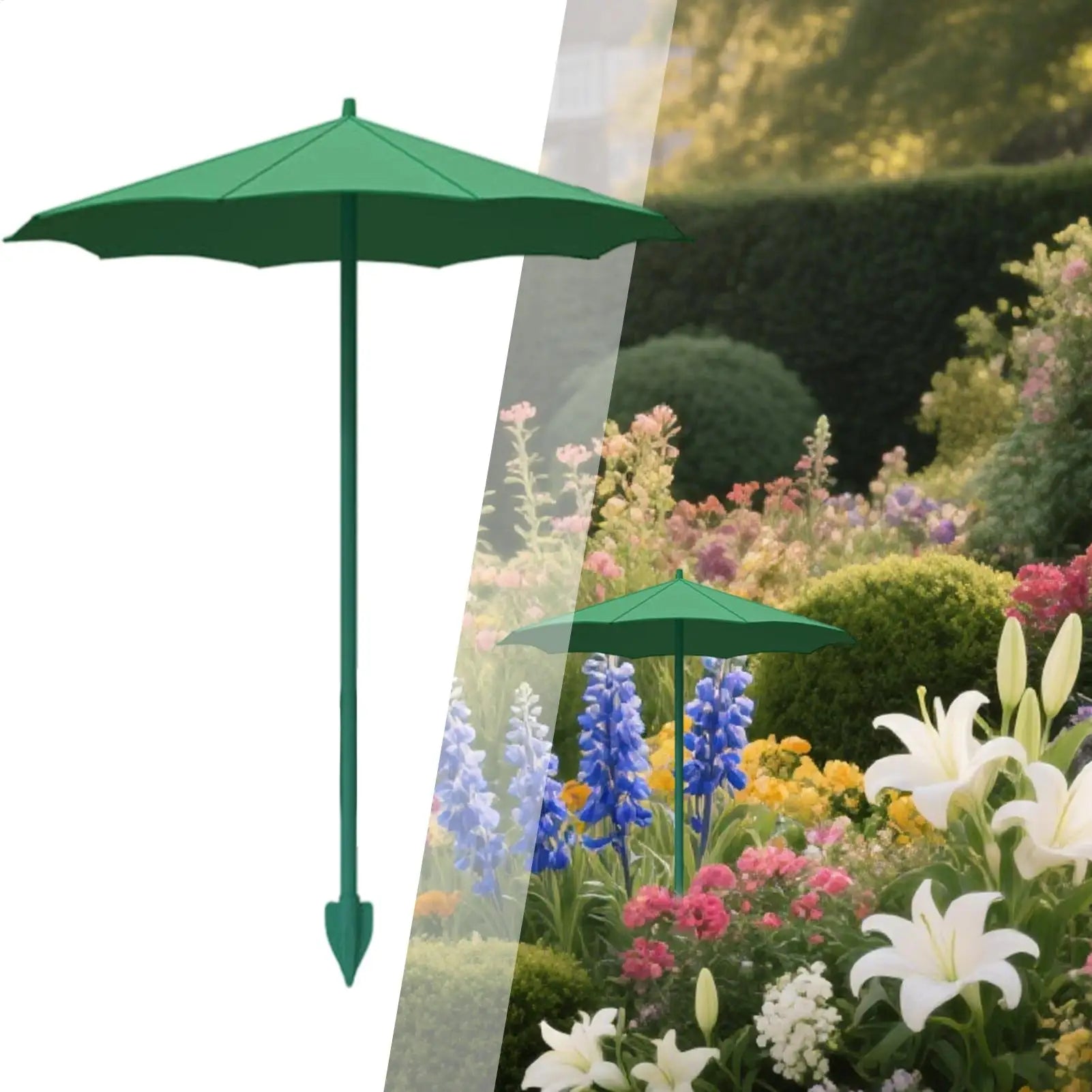 3pcs Round Garden Plant Umbrellas Adjustable Height Waterproof For Outdoor Courtyards Backyard Plant Sun Protecting Parasol Oasis Select