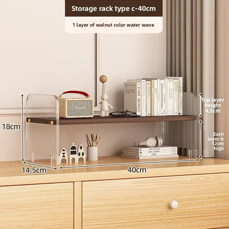 Multi-functional Cosmetics Shelf Desktop Multi-layer Finishing Shelf Multi-layer Shelf Storage Oasis Select Walnut 40-1B