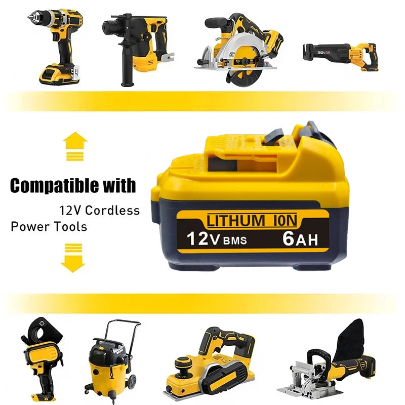 For DeWalt 12V DCB120 2Ah 3Ah 5Ah 6Ah Battery DCB127 DCB124-XJ DCD796 DCF922 Rechargeable Lithium-ion. Oasis Select