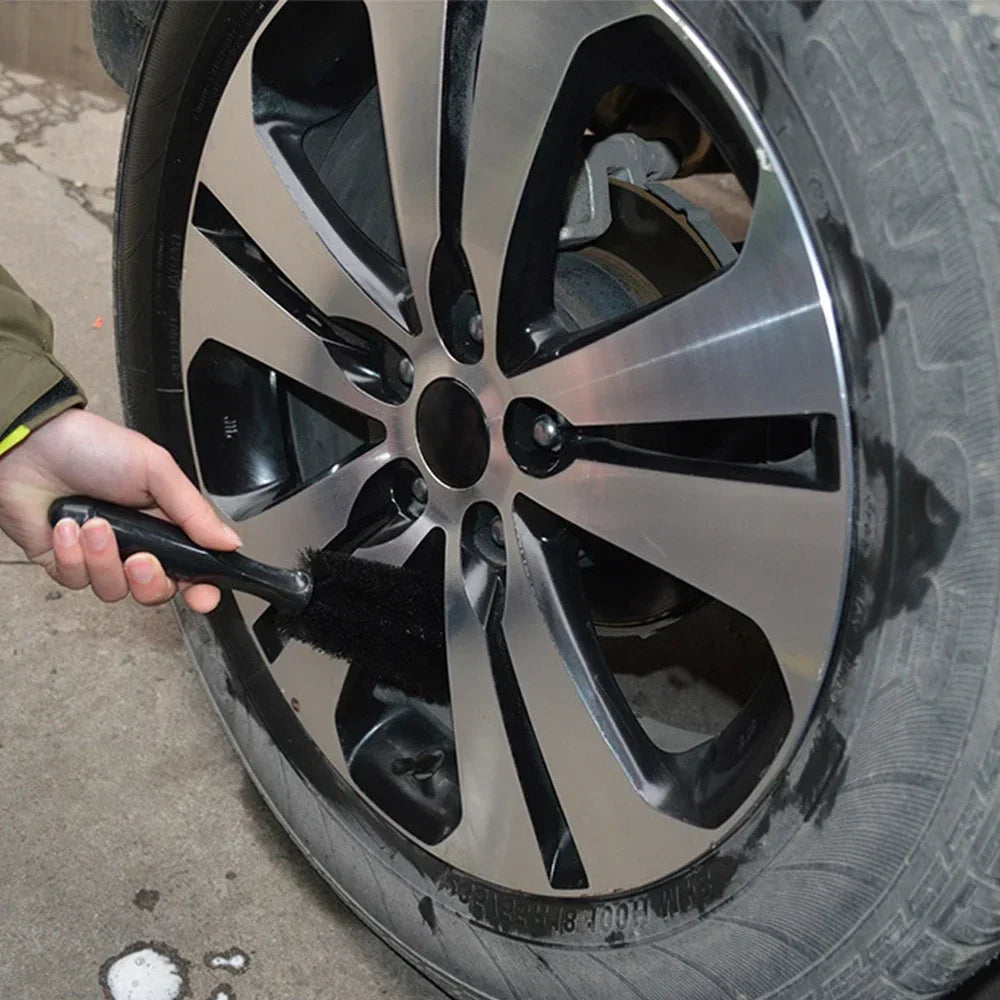 Car Wheel Brush Tire Cleaning Brushes Tools Car Rim Scrubber Cleaner Duster Handle Motorcycle Truck Wheels Car Detailing Brush Oasis Select