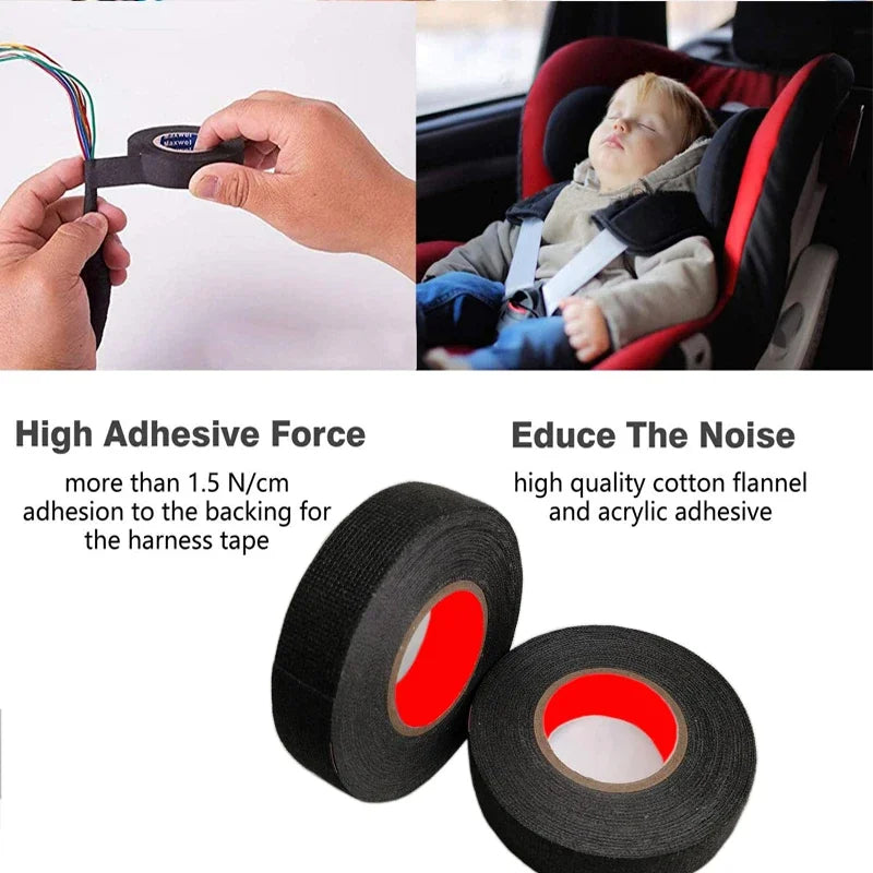 9/15/19/25/mm Electrical Insulation Heat-resistant Wiring Harness Tape PET Bundle Flame Retardant Tape Oasis Select