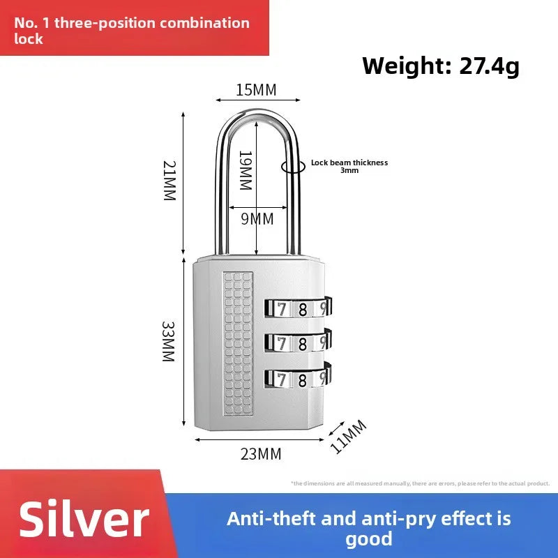 Mini Lock Resettable 4 Dial Digits Code Number Password Combination Padlock Travel Security Lock for Luggage Lock Padlock Gym Oasis Select silver