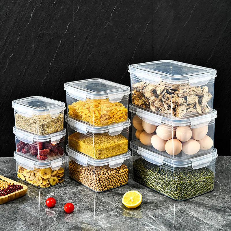 3Pcs/set Refrigerator Storage Containers, Airtight Produce Saver, Large Capacity Drain Basket, Dishwasher Safe Fresh Food Box Oasis Select