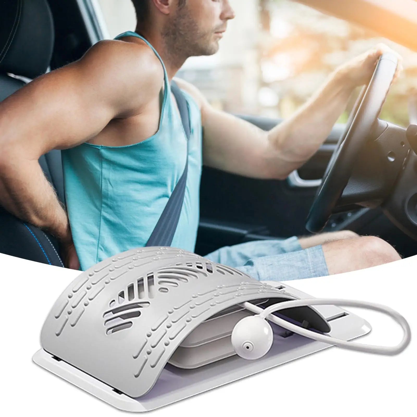 Lumbar Stretcher Ergonomic Back Stretcher for Lower Back Relief Adjustable Support Board Corrector for Workout Women Men Indoor Oasis Select