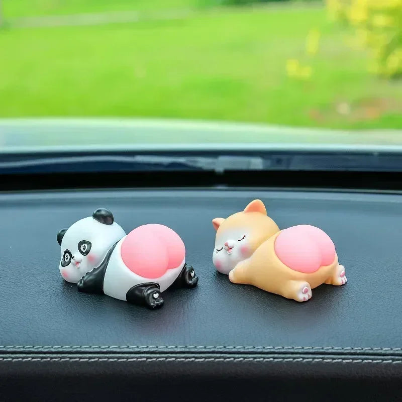 Cute Cartoon Car Ornaments Creative Panda Pig Doll Center Console Decorative Accessories Unpacking Car Interior Ornaments Oasis Select
