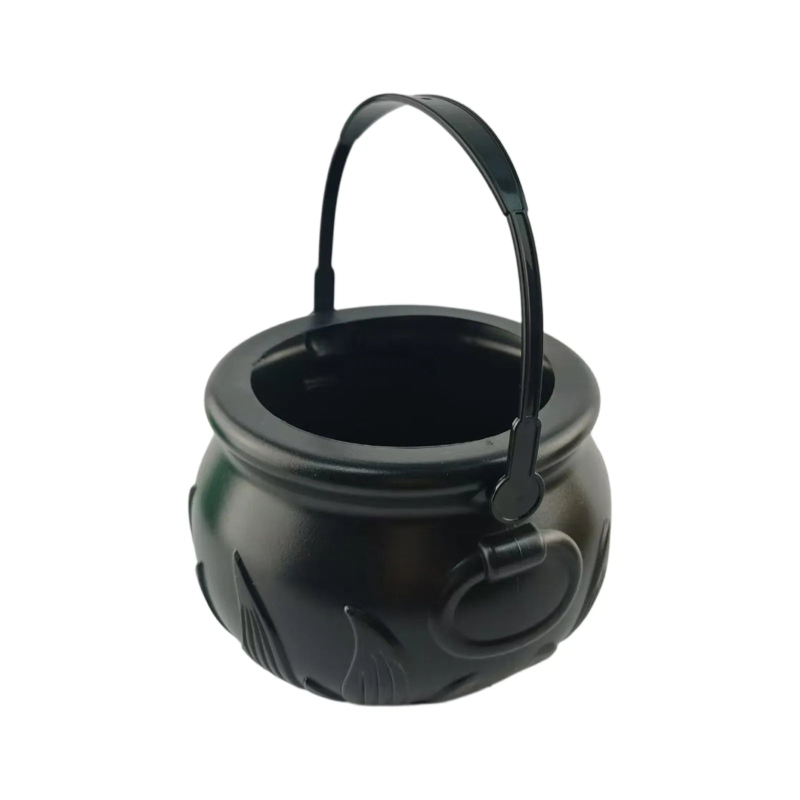 Halloween Witch Cauldron Candy Bucket – Flame Stripe Pot Decor Halloween Candy Bucket Oasis Select