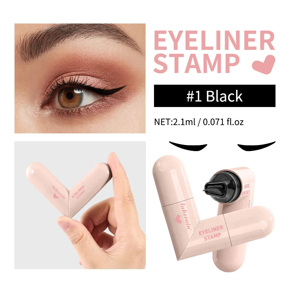 Black Brown Eyeliner Stamp Pen Waterproof Triangle Tip Liquid Eyeliner Seal Pencil Long Lasting Quick Drying Eyes Makeup Tool Oasis Select Black