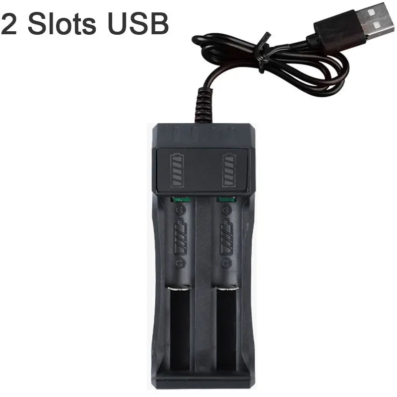 18650 Battery Charger Black 1 2 4 Slots AC 110V 220V Dual For 18650 Charging 3.7V Rechargeable Lithium Battery Charger Oasis Select