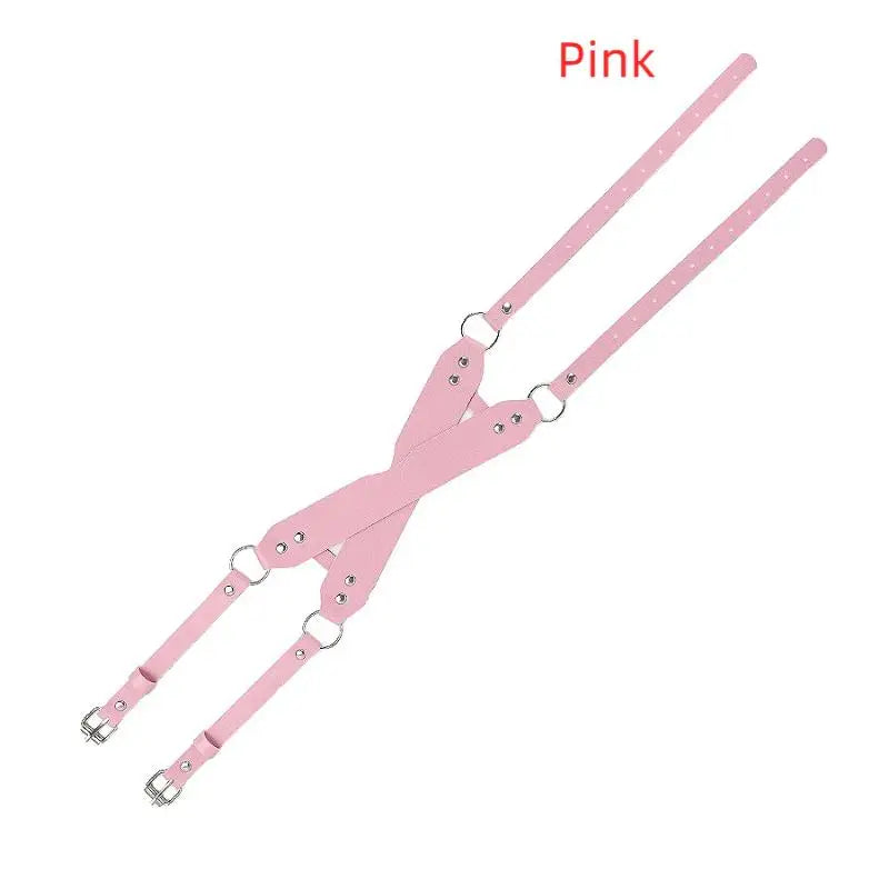 Eye Mask Sex Bondage Adult Game Couples Leather Harness Mask Wearable Costumes For Women Men Cosplay Toys Face Masks Sex Toys Oasis Select Pink