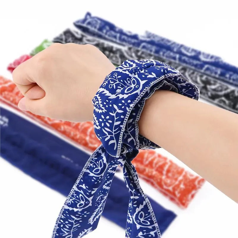 Summer Cooling Ice Neck Cooling Scarf Bandana Body Ice Wrap Tie Refreshing Multifunction Wrist Towel Headband Cooling Accessory Oasis Select