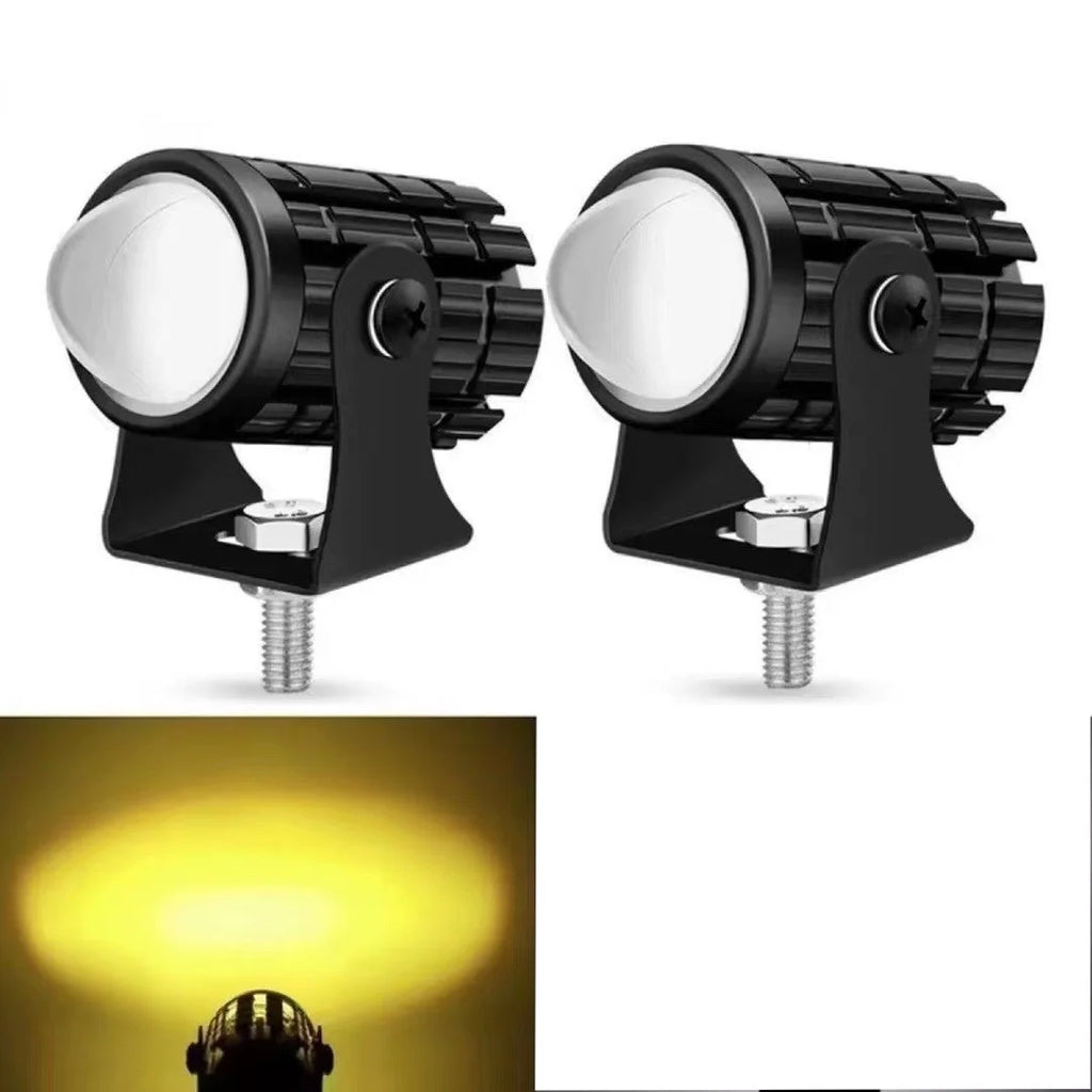 1/2PCS Motorbike LED Spotlights, Dual Color Universal Mini Driving Light for Truck & Off-road Oasis Select yellow 2pcs