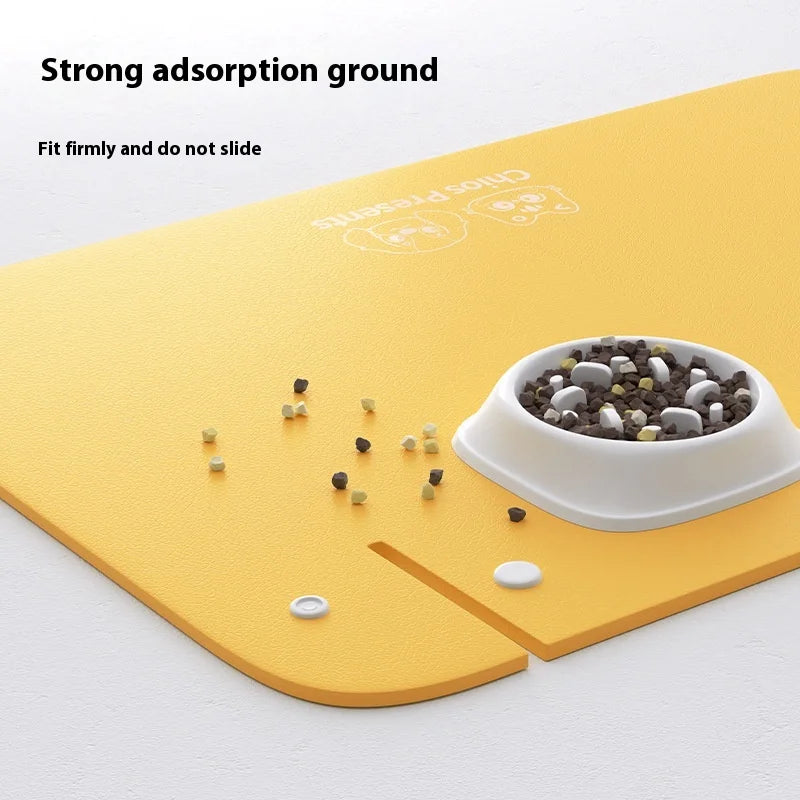 Leather Pet Placemat, Cat Bowl Mat, Semi-enclosed Thickened Anti-slip, Waterproof and Oil-proof Cat and Dog Mat Oasis Select
