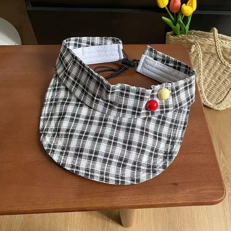 zomer pet dames Plaid Empty Top Sun Visor Hat Women uv차단 шляпа женская от солнца Gorros para el sol de mujer Adjustable Cap Oasis Select Black