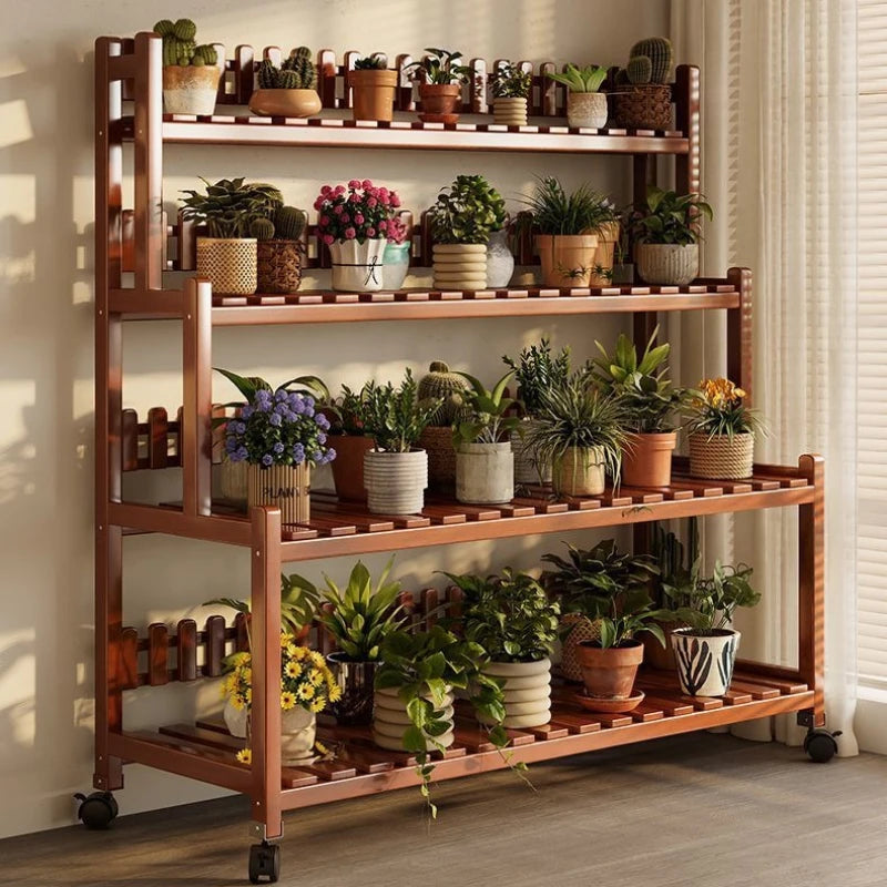 Floor-to-ceiling new stepped movable multi-layer flower pot shelf Oasis Select