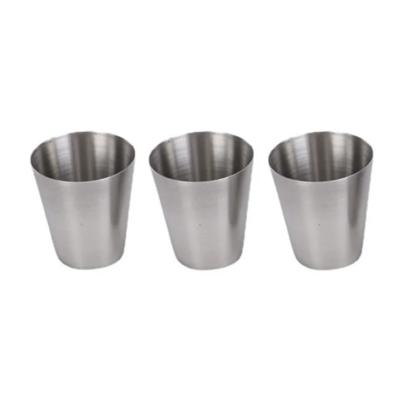 4Pcs 30ml Stainless Steel Shot Glasses with Leather Case Outdoor Hiking Gear Stackable Cup Camping Sets Portable Drink-ware Cup Oasis Select 3cup 30ml