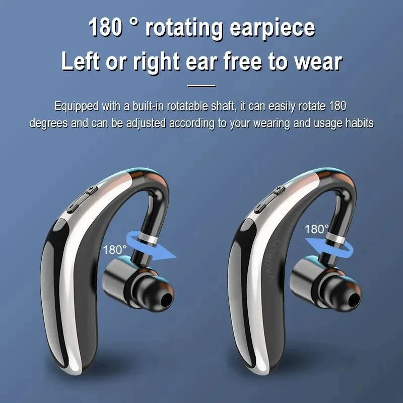 VAORLO Wireless Bluetooth Headset With HD MIC Earphone 180° Rotatio Left/Right Ear Universal For Business Sport Music Driver Car Oasis Select