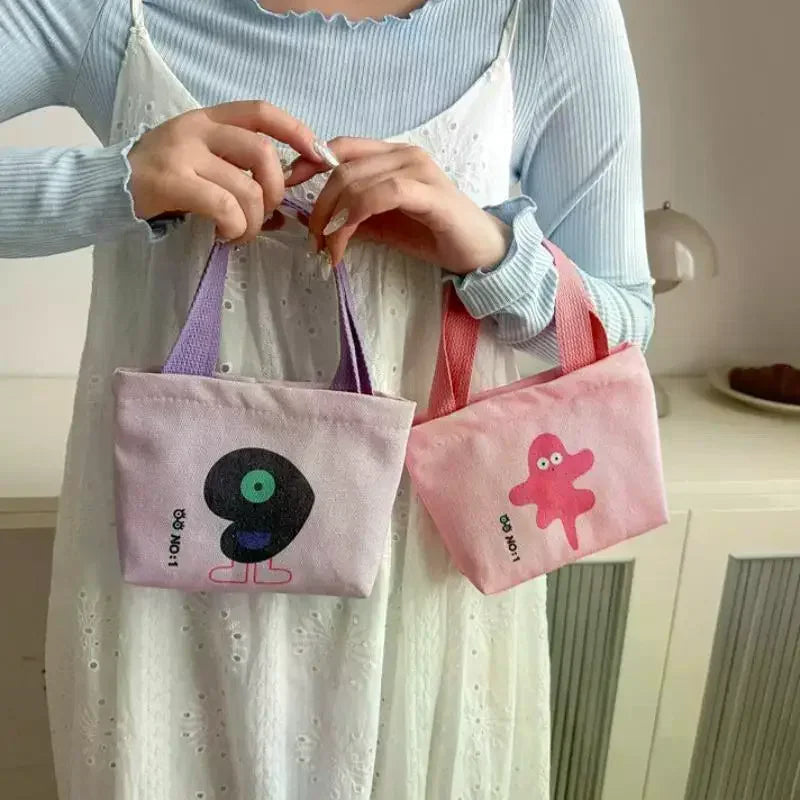 Canvas Bag Korean Style Small Bags Women's Handbag Mini Hand Snack Bag Lunch Bag Oasis Select
