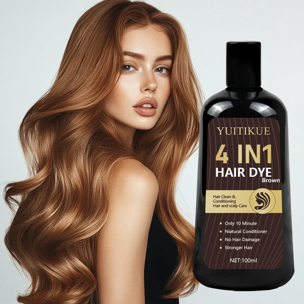 YUITIKUE Organic Brown Hair Dye – Covers Gray, 100ml