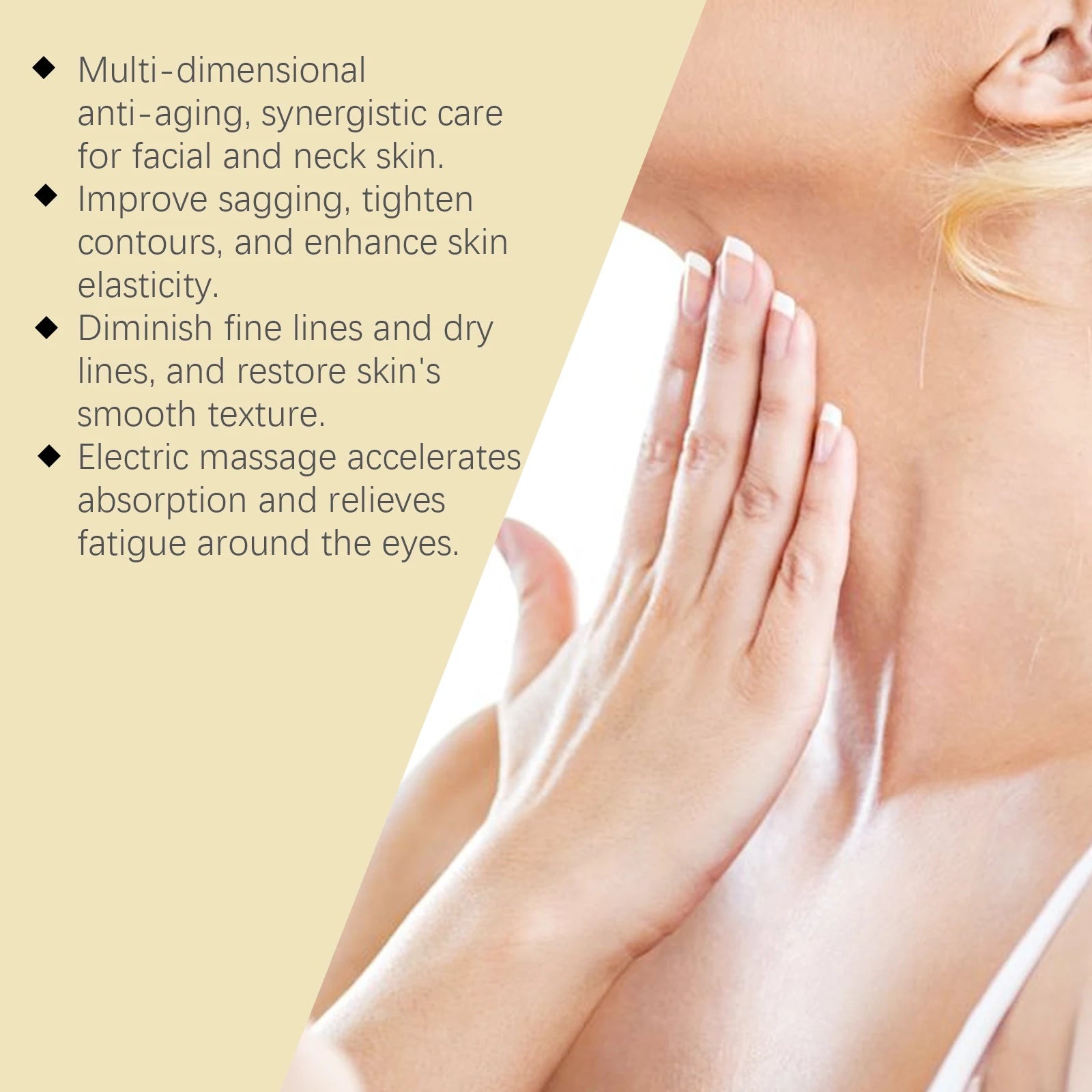 AH-8 Firming Neck Cream Moisturizer Anti Aging Smoothing Wrinkles Electric Massage Polypeptide Eye Cream Eye & Neck Skincare Set Oasis Select
