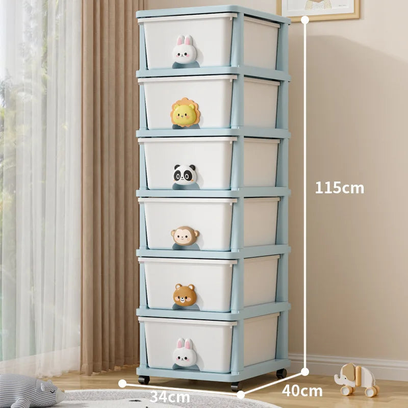 Locker Children's Baby Clothes Storage Box Bedside Table Cross-border Drawer Layered Storage Cabinet Cabinet Locker Oasis Select Singlerow6thfloor
