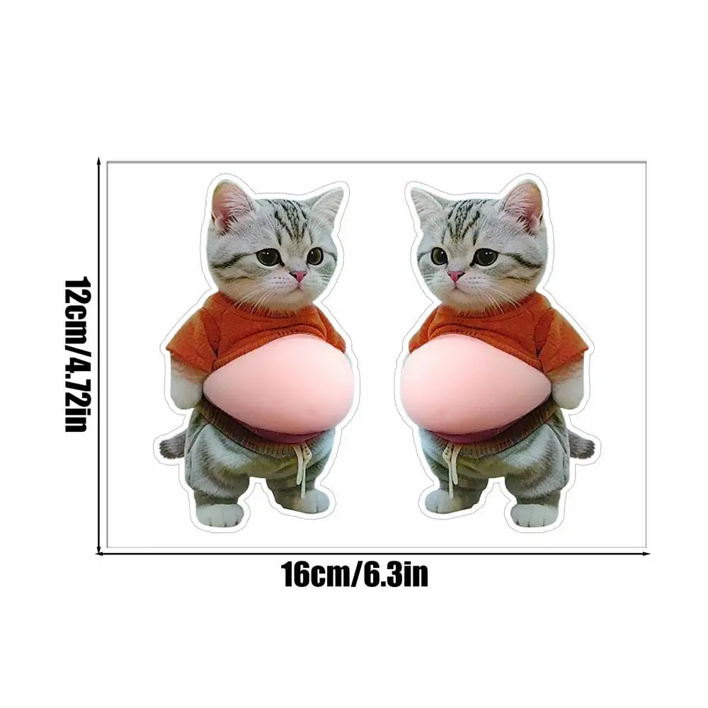 Cat Belly Sticker 3D self-adhesive Stickers Squeezeable Decoration Soft Pink Background Phone Decoration Sticker For Home Decor Oasis Select 1PC