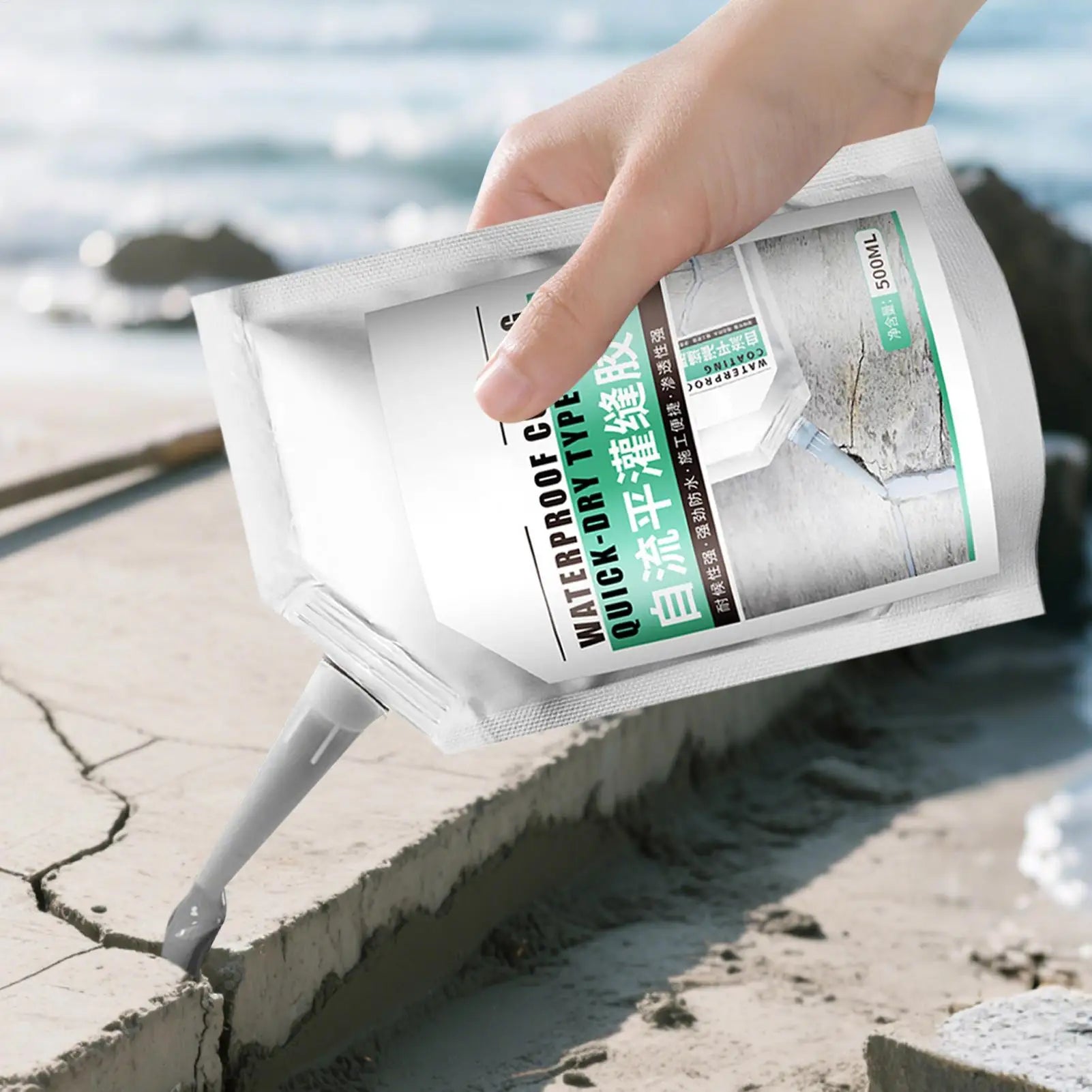 Concrete Repair Sealant 500ml Concrete Repairing Adhesive Wear-Resistant Quick-Drying Crack Sealing Glue for Wood Brick Roof Oasis Select
