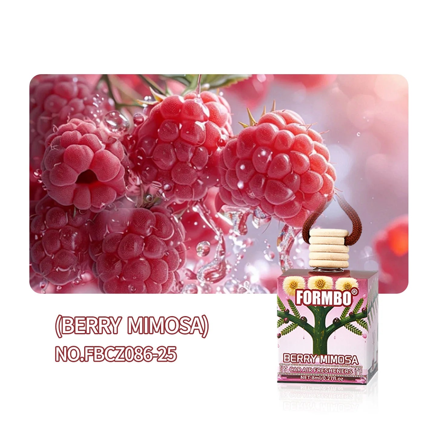 FORMBO Car Air Freshener – Long-Lasting Floral Scent Car Air Freshener Oasis Select 086 BERRY MIMOSA