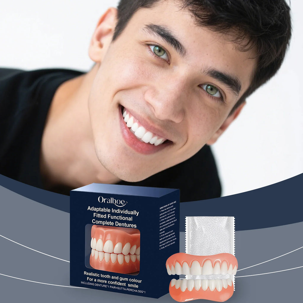 Denture Silicone Kit Temporary Orthodontic Teeth Upper Lower Fake Tooth Oral Hygiene Care Whitening Denture Simulation Braces Oasis Select