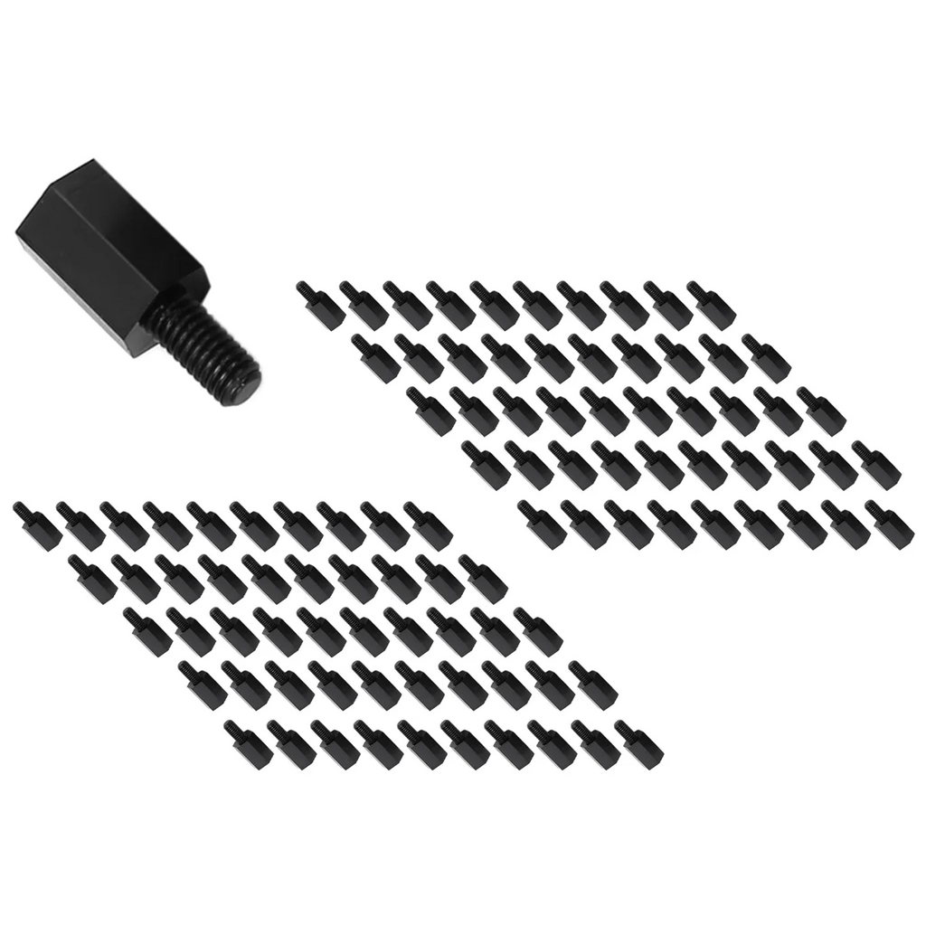 100Pcs M3 Thread 8mm+6mm PCB Fixed Nylon Hex Standoff Spacer Pillar Oasis Select