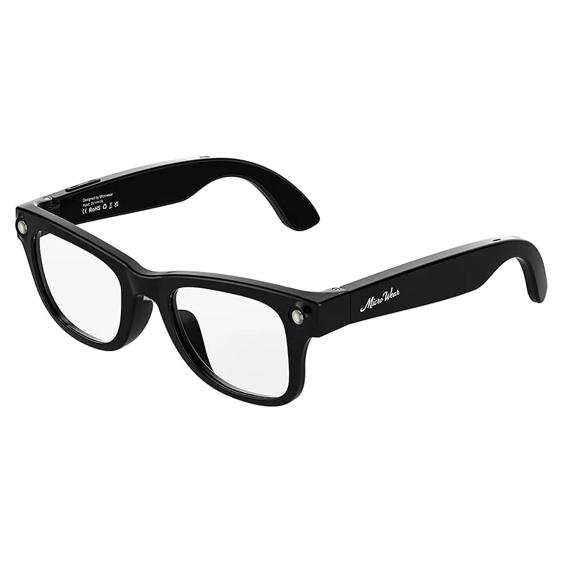 Flashlight Audio And Video Recording Eyeglasses Music HD Camera Smart Glasses For Women Men Simultaneous Translation Eyewear Oasis Select BKTM