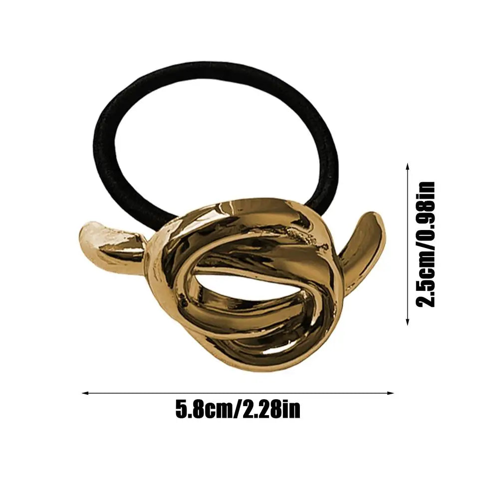 Metal Hair Ties 4X Geometric Elastic Hair Ropes Fashion Gold Hair Cuff Wrap Decorative Hair Bands Ponytail Holders for Women Oasis Select United States B