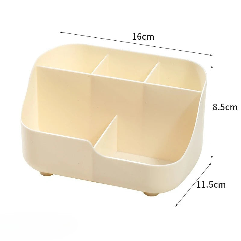 Large-capacity desktop storage box, compartmentalized storage box, simple pen holder, cosmetic and stationery storage basket Oasis Select beige