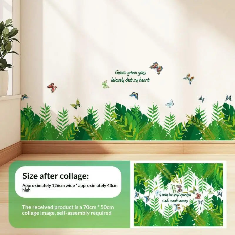 Floral Butterfly Border Wall Sticker – Removable PVC Decal