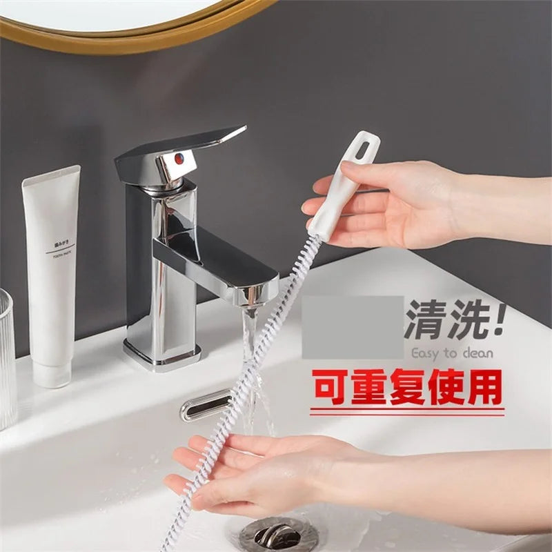 Kitchen sewer pipe hair dredging strip spiral nylon bristle brush sink toilet anti blocking dredger kitchen gadgets Oasis Select