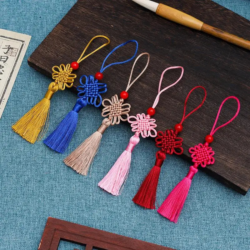 5Pcs Tassels Chinese Knots Silk Tassel Mini Beaded Pendant Fringe For Curtain DIY Crafts Jewelry Making Decoration Oasis Select