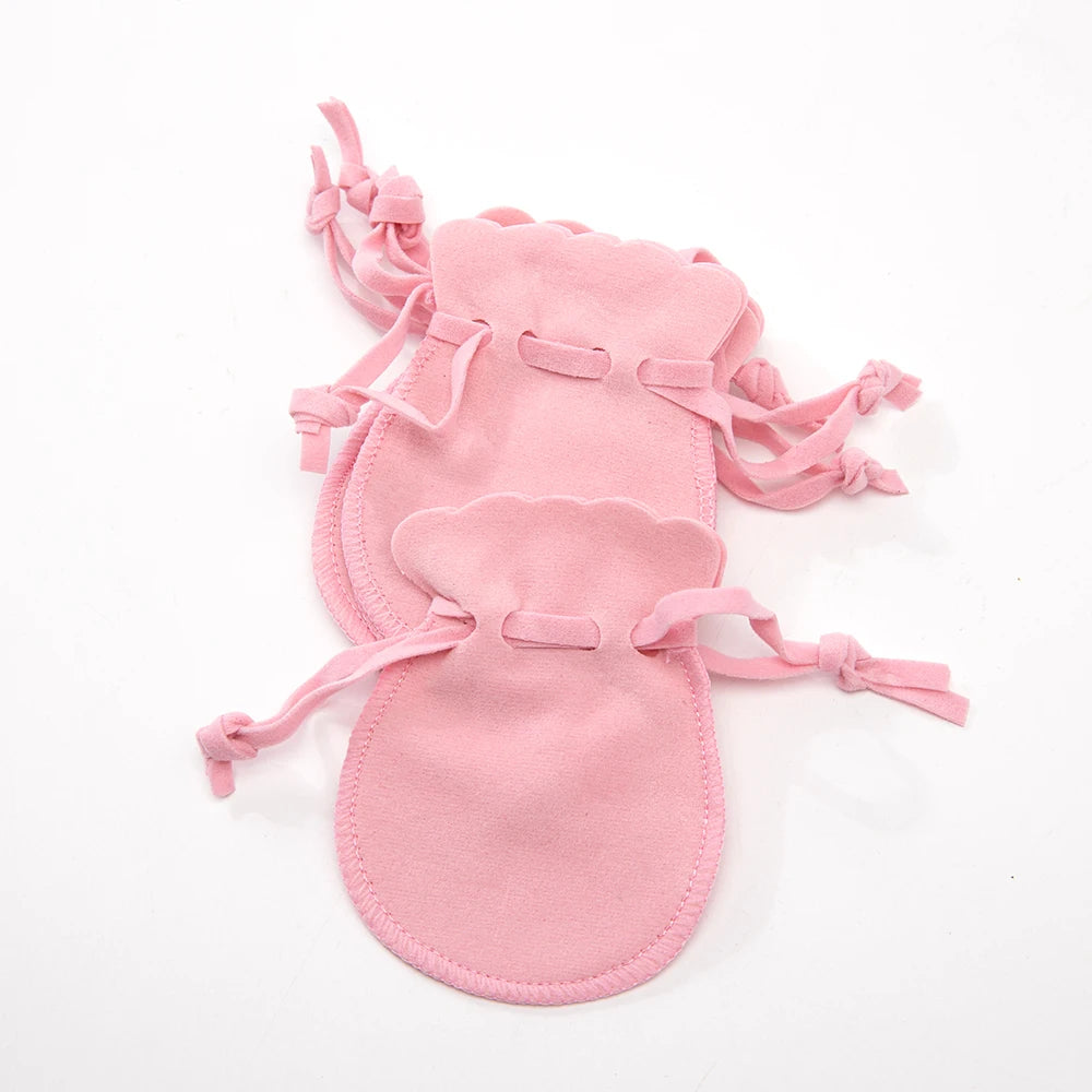10pcs Small Velvet Jewelry Pouch Drawstring Bags for Gifts Ring Earrings Candy Display Storage Business Selling Packaging Supply Oasis Select Pink 9X12cm