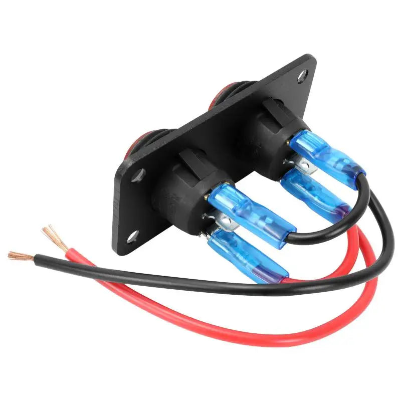 6.Vehicle 12V Waterproof Switch Panel: 1-6 Gang Rocker Toggle On-Off Switches with Red LED Light for Boat, Truck Oasis Select