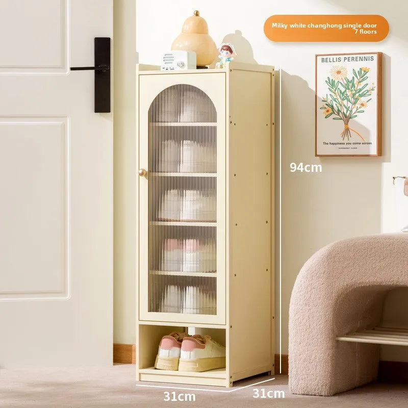 Shoe cabinet storage artifact space-saving indoor entrance small narrow shoe rack 2025 new dust-proof storage cabinet Oasis Select white seven